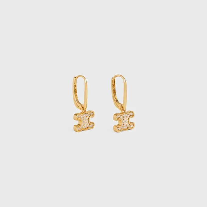 Altın Kaplama ve Kristalleri Olan Pirinç Triomphe Rhinestone Küpeler Altın Kaplama ve Kristalleri Olan Pirinç Triomphe Rhinestone Küpeler