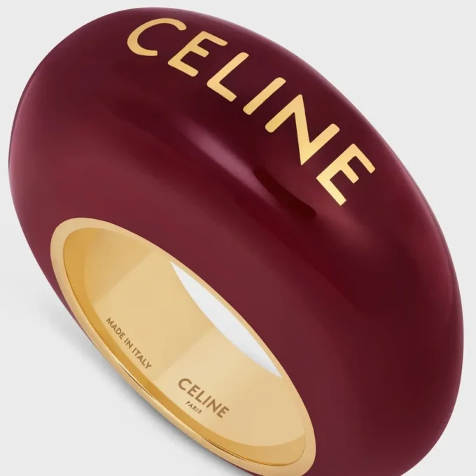 Altın Kaplamalı Emaye ve Pirinçten CELINE Sulky Yüzük Altın Kaplamalı Emaye ve Pirinçten CELINE Sulky Yüzük