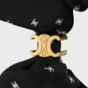 Altın Kaplamalı İpek ve Pirinçten CELINE Micro Triomphe Scrunchy Altın Kaplamalı İpek ve Pirinçten CELINE Micro Triomphe Scrunchy