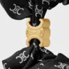 Altın Kaplamalı İpek ve Pirinçten CELINE Mini Triomphe Scrunchy Altın Kaplamalı İpek ve Pirinçten CELINE Mini Triomphe Scrunchy