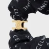 Altın Kaplamalı İpek ve Pirinçten CELINE Scrunchy Rayure Altın Kaplamalı İpek ve Pirinçten CELINE Scrunchy Rayure