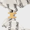 Altın Kaplamalı İpek ve Pirinçten CELINE Scrunchy Rayure Altın Kaplamalı İpek ve Pirinçten CELINE Scrunchy Rayure