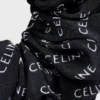 Altın Kaplamalı İpek ve Pirinçten CELINE Scrunchy Rayure Altın Kaplamalı İpek ve Pirinçten CELINE Scrunchy Rayure