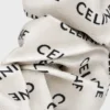 Altın Kaplamalı İpek ve Pirinçten CELINE Scrunchy Rayure Altın Kaplamalı İpek ve Pirinçten CELINE Scrunchy Rayure