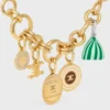 CELINE Charms Heritage Kalın Pirinç Bileklik, Altın Kaplama CELINE Charms Heritage Kalın Pirinç Bileklik, Altın Kaplama