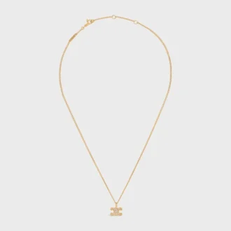 Altın Kaplamalı Pirinç ve Kristal Triomphe Rhinestone Kolye