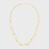 Altın Kaplamalı Pirinç ve Reçine İncili Triomphe Pearl Çift Kolye Altın Kaplamalı Pirinç ve Reçine İncili Triomphe Pearl Çift Kolye