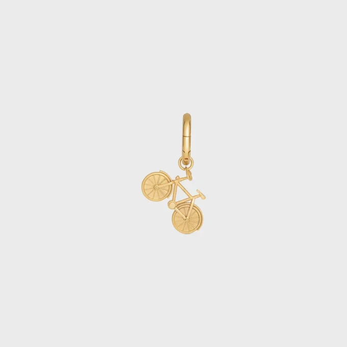 Altın Kaplamalı Pirinçten Bisiklet Charms Altın Kaplamalı Pirinçten Bisiklet Charms
