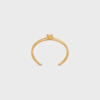 Altın Kaplamalı Pirinçten Knot Çift Manşet