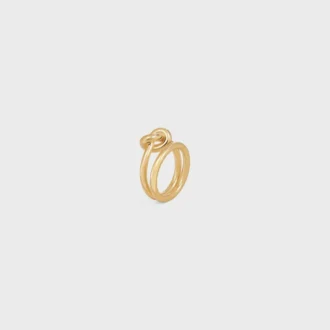 Altın Kaplamalı Pirinçten Knot Çift Yüzük