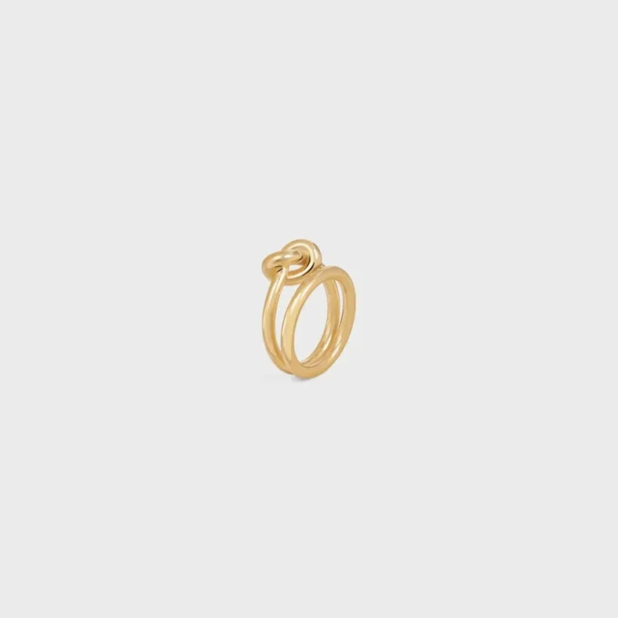 Altın Kaplamalı Pirinçten Knot Çift Yüzük Altın Kaplamalı Pirinçten Knot Çift Yüzük