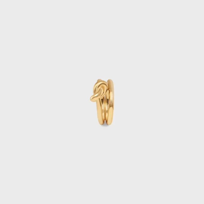 Altın Kaplamalı Pirinçten Knot Çift Yüzük Altın Kaplamalı Pirinçten Knot Çift Yüzük