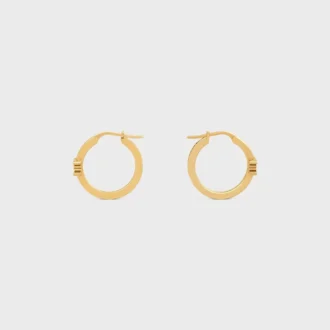 Altın Kaplamalı Strass ve Pirinçten Üretilmiş Triomphe Sparkle Hoops