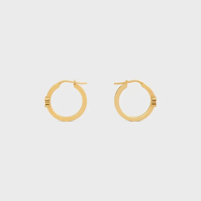 Altın Kaplamalı Strass ve Pirinçten Üretilmiş Triomphe Sparkle Hoops Altın Kaplamalı Strass ve Pirinçten Üretilmiş Triomphe Sparkle Hoops