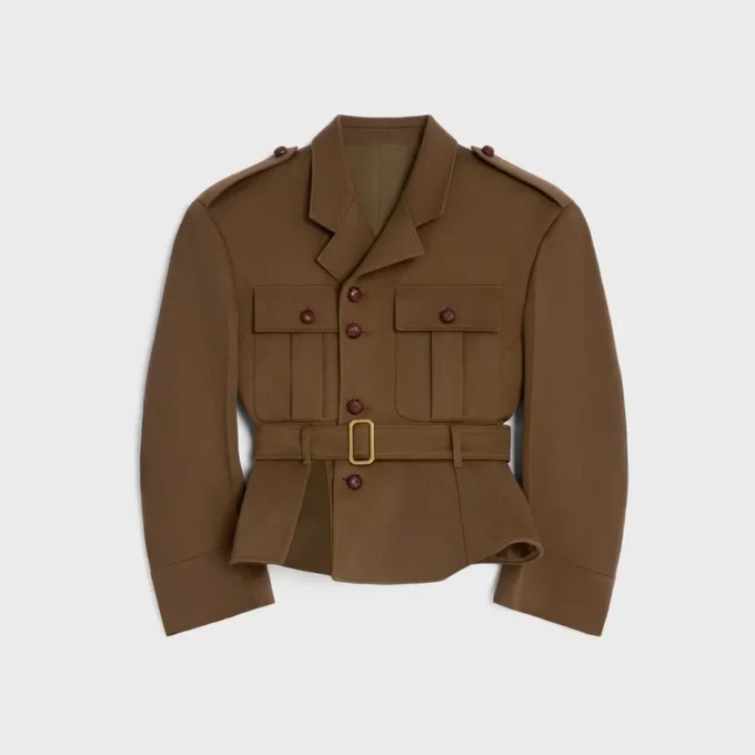 Çapraz Desenli Yün Peplum Ceket Çapraz Desenli Yün Peplum Ceket