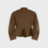 Çapraz Desenli Yün Peplum Ceket Çapraz Desenli Yün Peplum Ceket