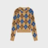 Argyle Yünlü Bisiklet Yaka Kazak Argyle Yünlü Bisiklet Yaka Kazak
