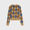 Argyle Yünlü Bisiklet Yaka Kazak Argyle Yünlü Bisiklet Yaka Kazak