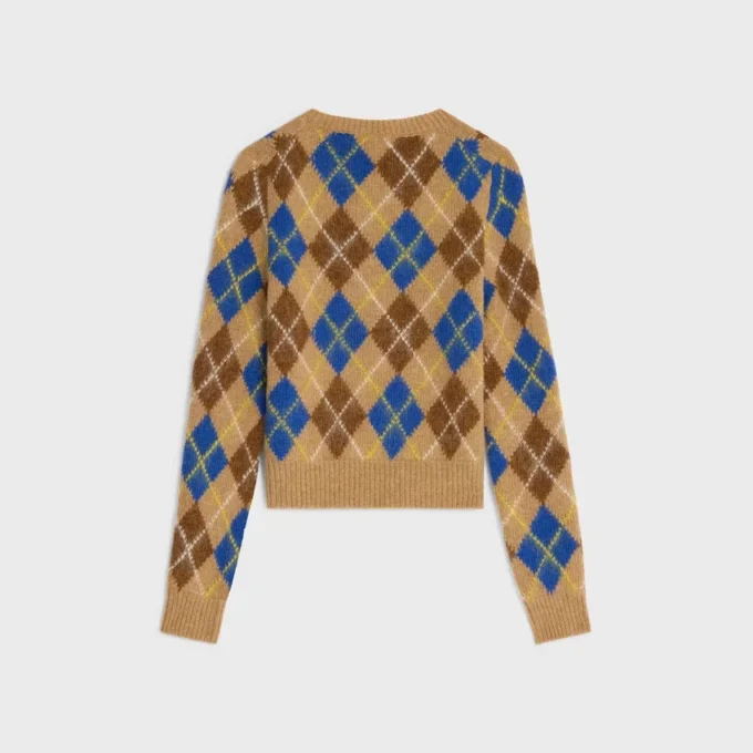 Argyle Yünlü Bisiklet Yaka Kazak Argyle Yünlü Bisiklet Yaka Kazak
