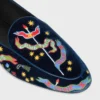 Aura Loafer, Kolej Nakışlı Kadife Aura Loafer, Kolej Nakışlı Kadife