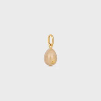 Botticino ve Pirinçten Altın Kaplamalı Charms Stone Egg