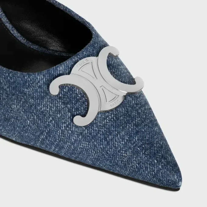 CELINE Alma Triomphe Denim Mule CELINE Alma Triomphe Denim Mule