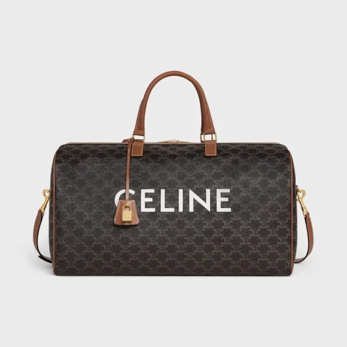 CELINE Baskılı Triomphe Canvas Büyük Seyahat Çantası CELINE Baskılı Triomphe Canvas Büyük Seyahat Çantası
