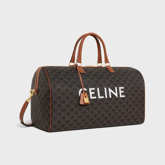CELINE Baskılı Triomphe Canvas Büyük Seyahat Çantası CELINE Baskılı Triomphe Canvas Büyük Seyahat Çantası