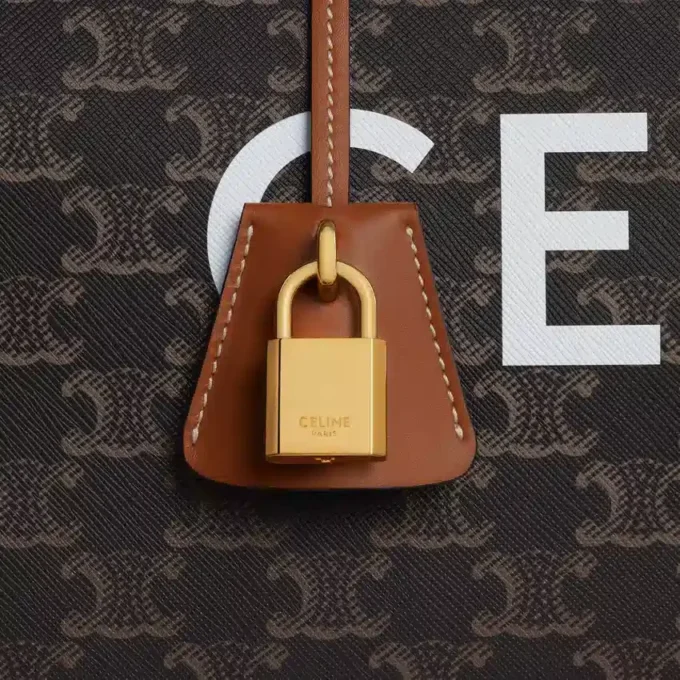 CELINE Baskılı Triomphe Canvas Büyük Seyahat Çantası CELINE Baskılı Triomphe Canvas Büyük Seyahat Çantası