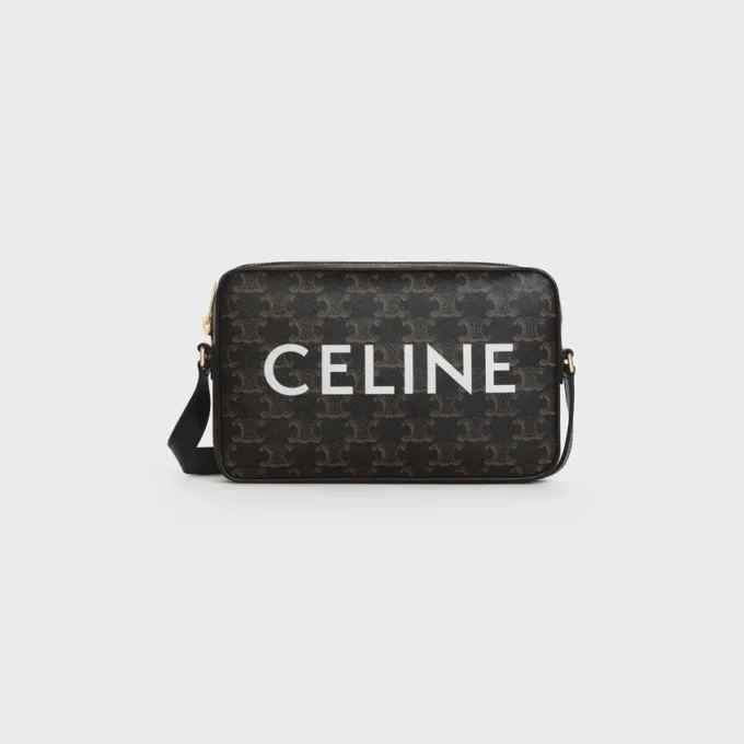 CELINE Baskılı Triomphe Canvas Orta Boy Messenger Çanta CELINE Baskılı Triomphe Canvas Orta Boy Messenger Çanta