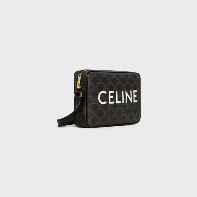 CELINE Baskılı Triomphe Canvas Orta Boy Messenger Çanta CELINE Baskılı Triomphe Canvas Orta Boy Messenger Çanta