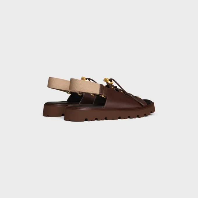CELINE Billie Chunky Sandalet Dana Derisi ve Kumaş CELINE Billie Chunky Sandalet Dana Derisi ve Kumaş