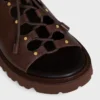 CELINE Billie Chunky Sandalet Dana Derisi ve Kumaş CELINE Billie Chunky Sandalet Dana Derisi ve Kumaş