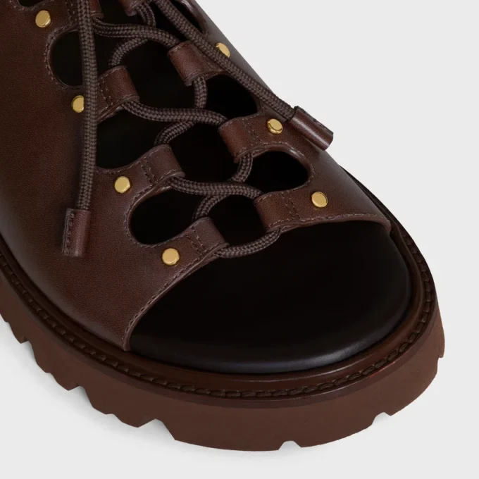 CELINE Billie Chunky Sandalet Dana Derisi ve Kumaş CELINE Billie Chunky Sandalet Dana Derisi ve Kumaş