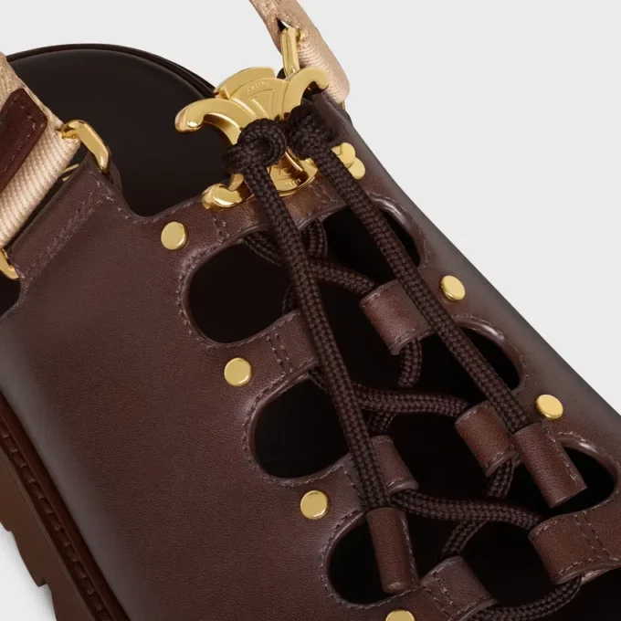 CELINE Billie Chunky Sandalet Dana Derisi ve Kumaş CELINE Billie Chunky Sandalet Dana Derisi ve Kumaş