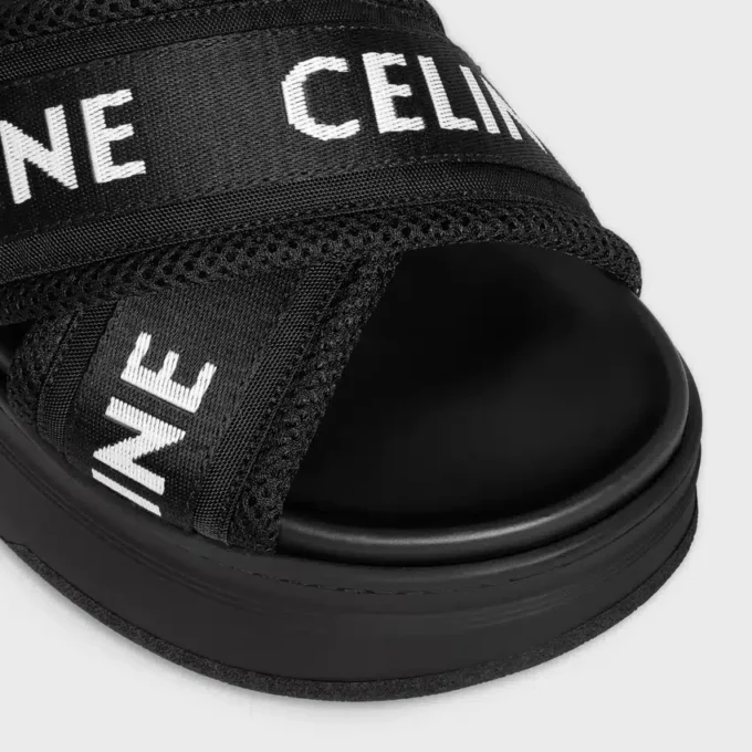 Celine Block Slide, file, naylon ve tekstil, Celine jakarlı Celine Block Slide, file, naylon ve tekstil, Celine jakarlı