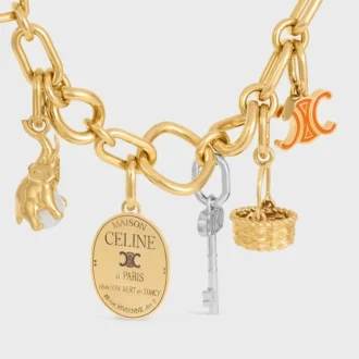 CELINE Charms Triomphe, Emaye ve Pirinç, Altın Kaplama CELINE Charms Triomphe, Emaye ve Pirinç, Altın Kaplama