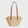 Celine Classic Panier Küçük Örgülü Triomphe, Rafya ve Dana Derisi Celine Classic Panier Küçük Örgülü Triomphe, Rafya ve Dana Derisi