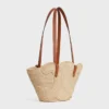 Celine Classic Panier Küçük Örgülü Triomphe, Rafya ve Dana Derisi Celine Classic Panier Küçük Örgülü Triomphe, Rafya ve Dana Derisi