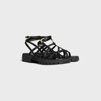 CELINE – Dana Derisi Clea Triomphe Bantlı Sandalet – Bitkisel Tabaklama