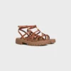 CELINE – Dana Derisi Clea Triomphe Bantlı Sandalet – Bitkisel Tabaklama CELINE – Dana Derisi Clea Triomphe Bantlı Sandalet – Bitkisel Tabaklama
