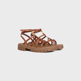 CELINE – Dana Derisi Clea Triomphe Bantlı Sandalet – Bitkisel Tabaklama