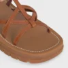 CELINE – Dana Derisi Clea Triomphe Bantlı Sandalet – Bitkisel Tabaklama CELINE – Dana Derisi Clea Triomphe Bantlı Sandalet – Bitkisel Tabaklama