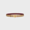 CELINE Disk Toka 25 mm Metal ve Çift Taraflı Kayış 25 mm Pürüzsüz ve Damarlı Dana Derisi CELINE Disk Toka 25 mm Metal ve Çift Taraflı Kayış 25 mm Pürüzsüz ve Damarlı Dana Derisi