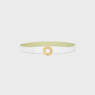 CELINE Disk Toka 25 mm Metal ve Çift Taraflı Kayış 25 mm Pürüzsüz ve Damarlı Dana Derisi