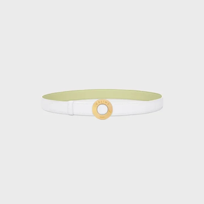 CELINE Disk Toka 25 mm Metal ve Çift Taraflı Kayış 25 mm Pürüzsüz ve Damarlı Dana Derisi CELINE Disk Toka 25 mm Metal ve Çift Taraflı Kayış 25 mm Pürüzsüz ve Damarlı Dana Derisi