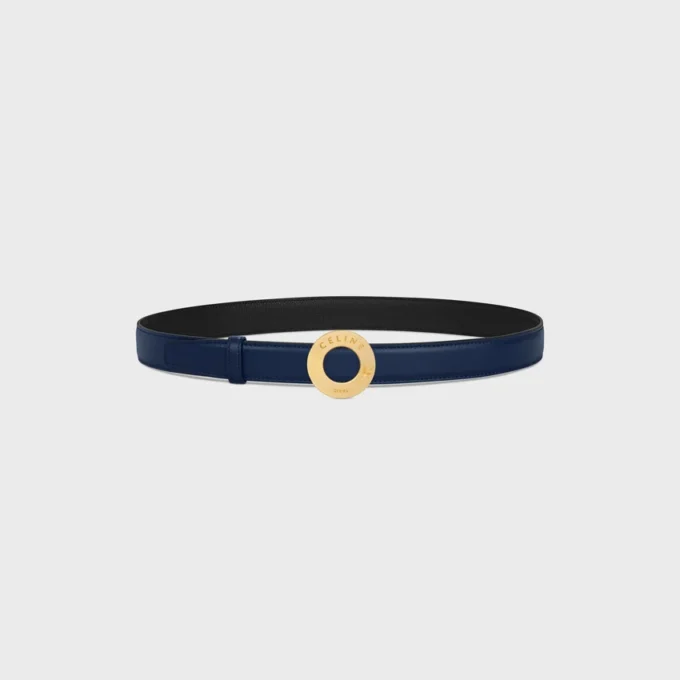CELINE Disk Toka 25 mm Metal ve Çift Taraflı Kayış 25 mm Pürüzsüz ve Damarlı Dana Derisi CELINE Disk Toka 25 mm Metal ve Çift Taraflı Kayış 25 mm Pürüzsüz ve Damarlı Dana Derisi