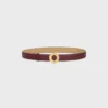 CELINE Disk Toka 25 mm Metal ve Çift Taraflı Kayış 25 mm Pürüzsüz ve Damarlı Dana Derisi CELINE Disk Toka 25 mm Metal ve Çift Taraflı Kayış 25 mm Pürüzsüz ve Damarlı Dana Derisi