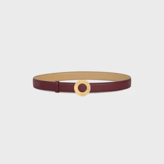 CELINE Disk Toka 25 mm Metal ve Çift Taraflı Kayış 25 mm Pürüzsüz ve Damarlı Dana Derisi