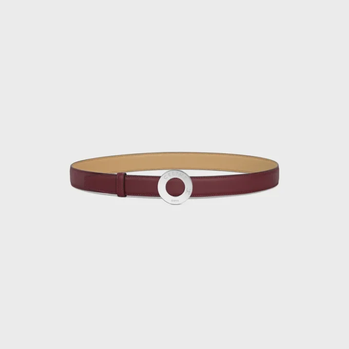 CELINE Disk Toka 25 mm Metal ve Çift Taraflı Kayış 25 mm Pürüzsüz ve Damarlı Dana Derisi CELINE Disk Toka 25 mm Metal ve Çift Taraflı Kayış 25 mm Pürüzsüz ve Damarlı Dana Derisi